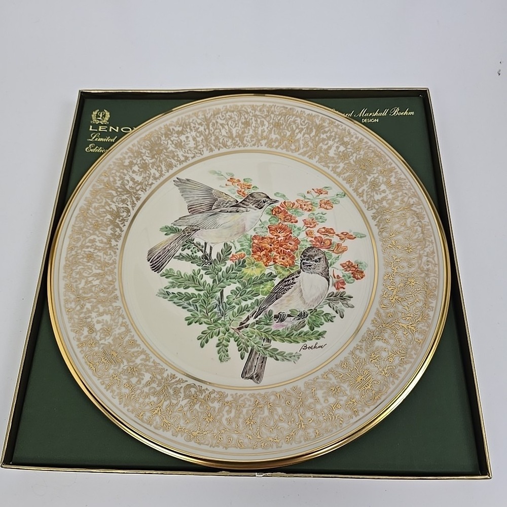 Lenox China Boehm Eastern Pheobes‎ Bird Plate 1981 Limited Edition USA
